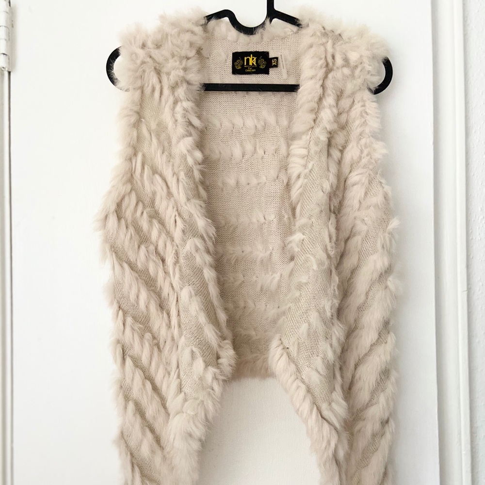 DRAPED RABBIT FUR VEST